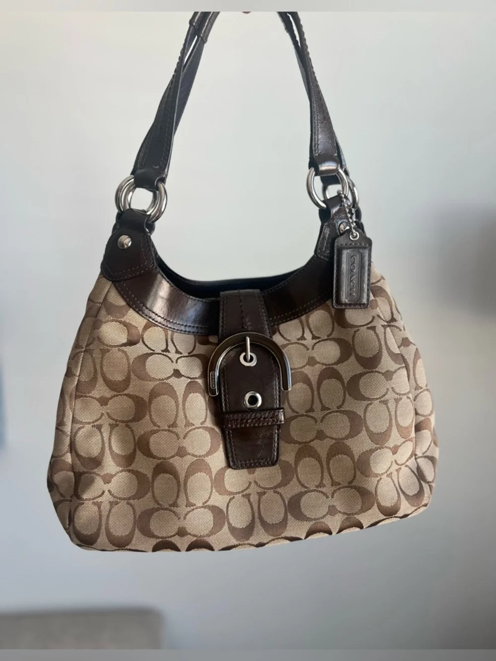 Coach y2k vintage Signature Soho Lynn Hobo Shoulder Bag F17094 Brown - Picture 15 of 15